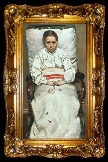framed  Christian Krohg The Sick Girl, ta009-2